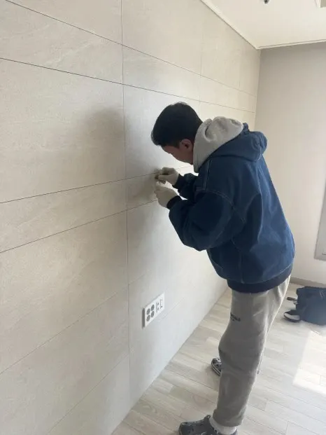 배관 연결 실습 중